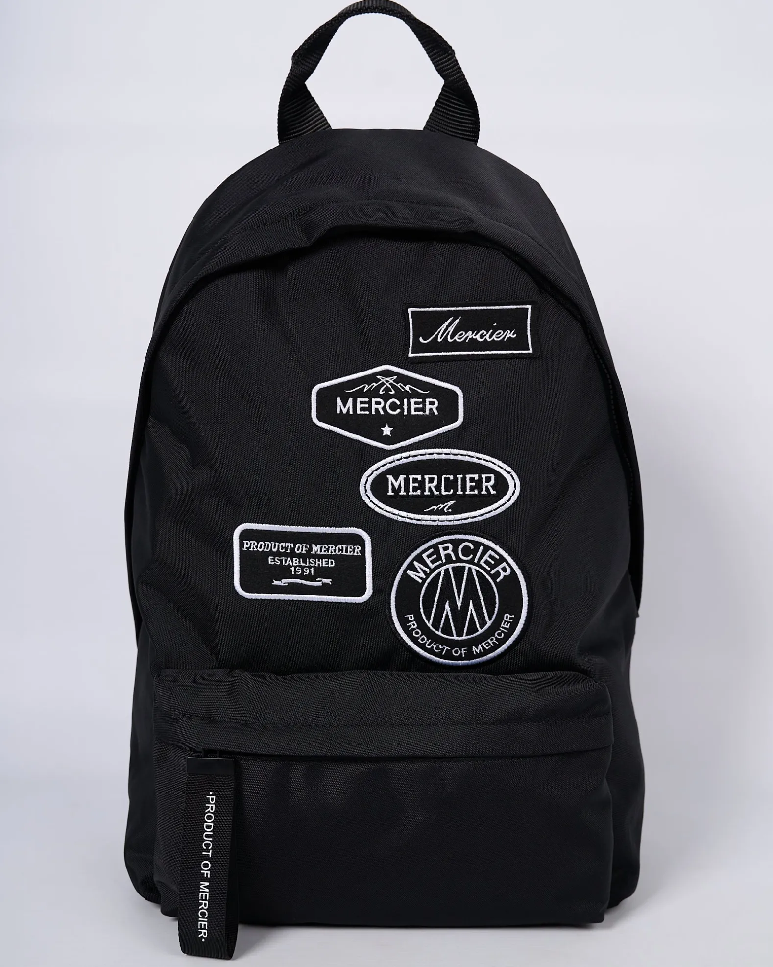 Black Mono Badge Backpack