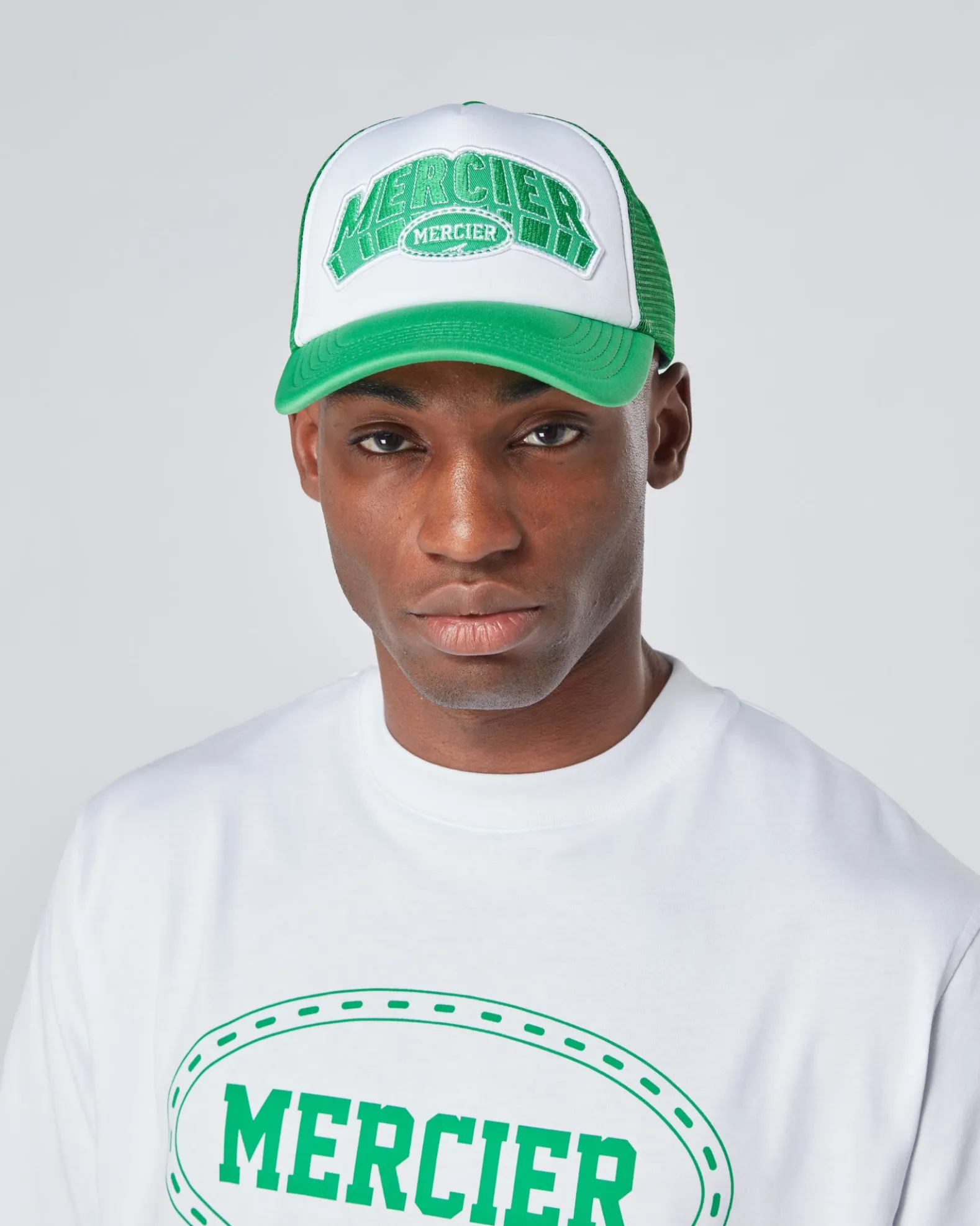 Green White Court Foam Trucker