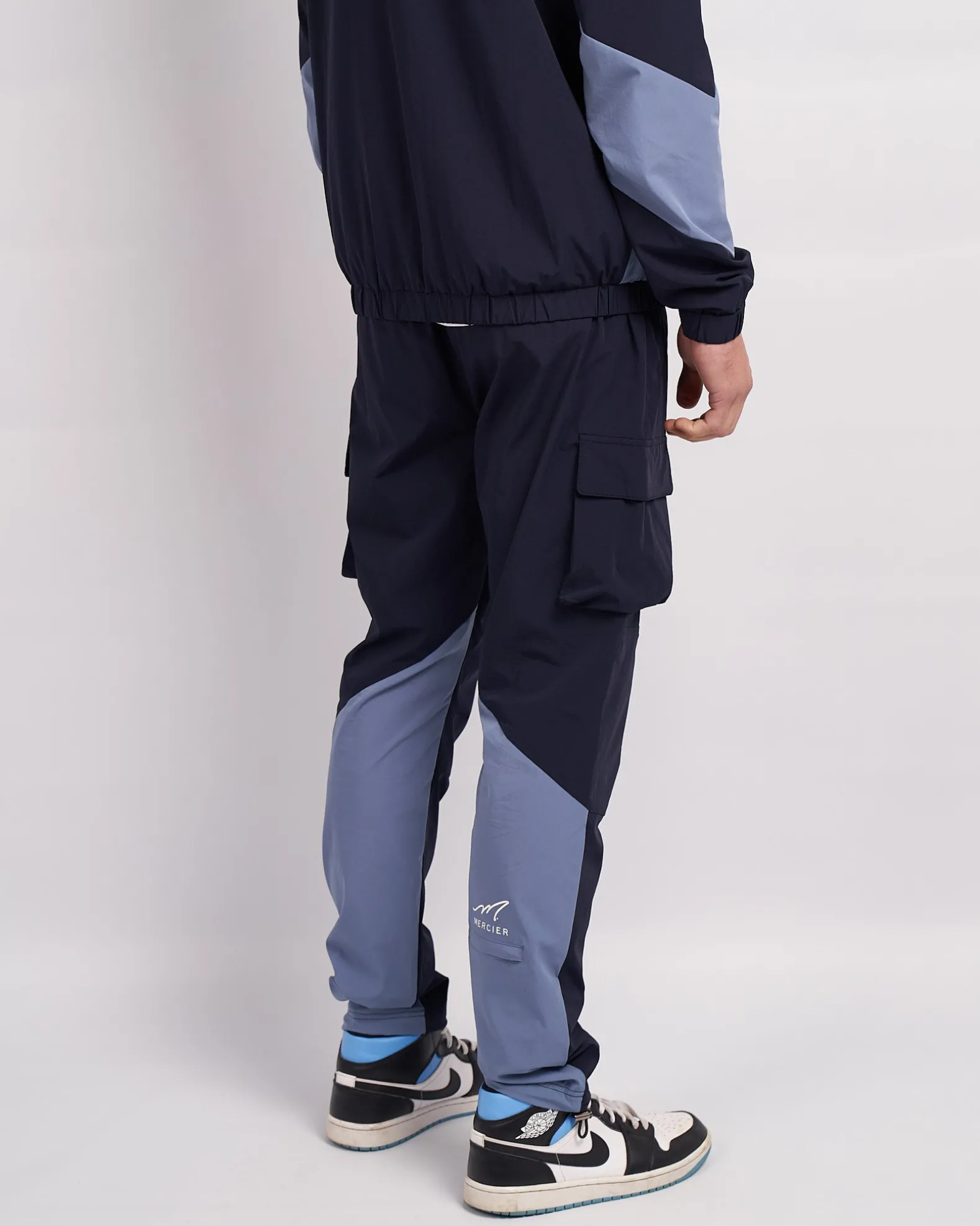 Navy Placid Blue Mono Badge Panelled Cargos