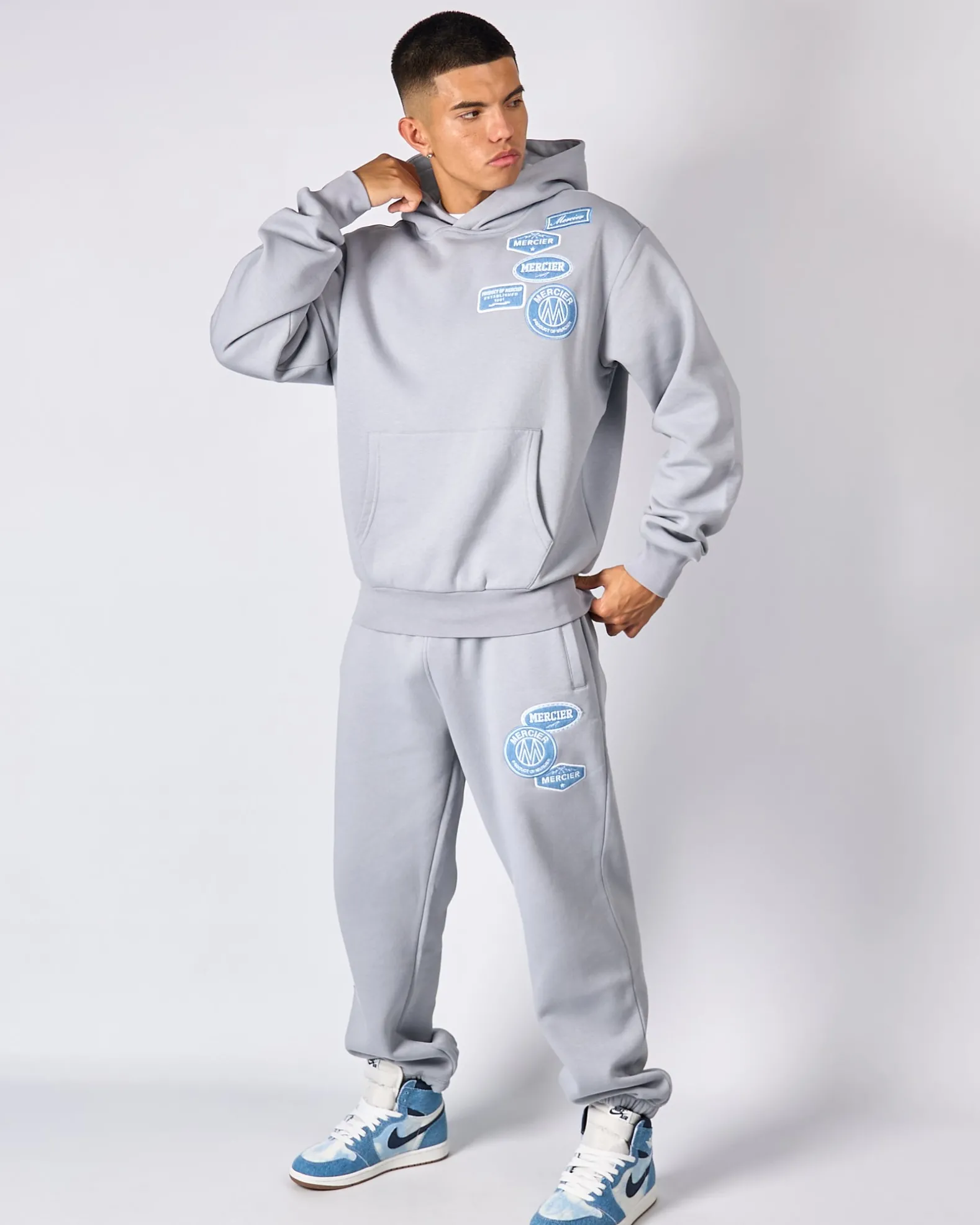 Smoke Grey Denim OG Badge Hoodie