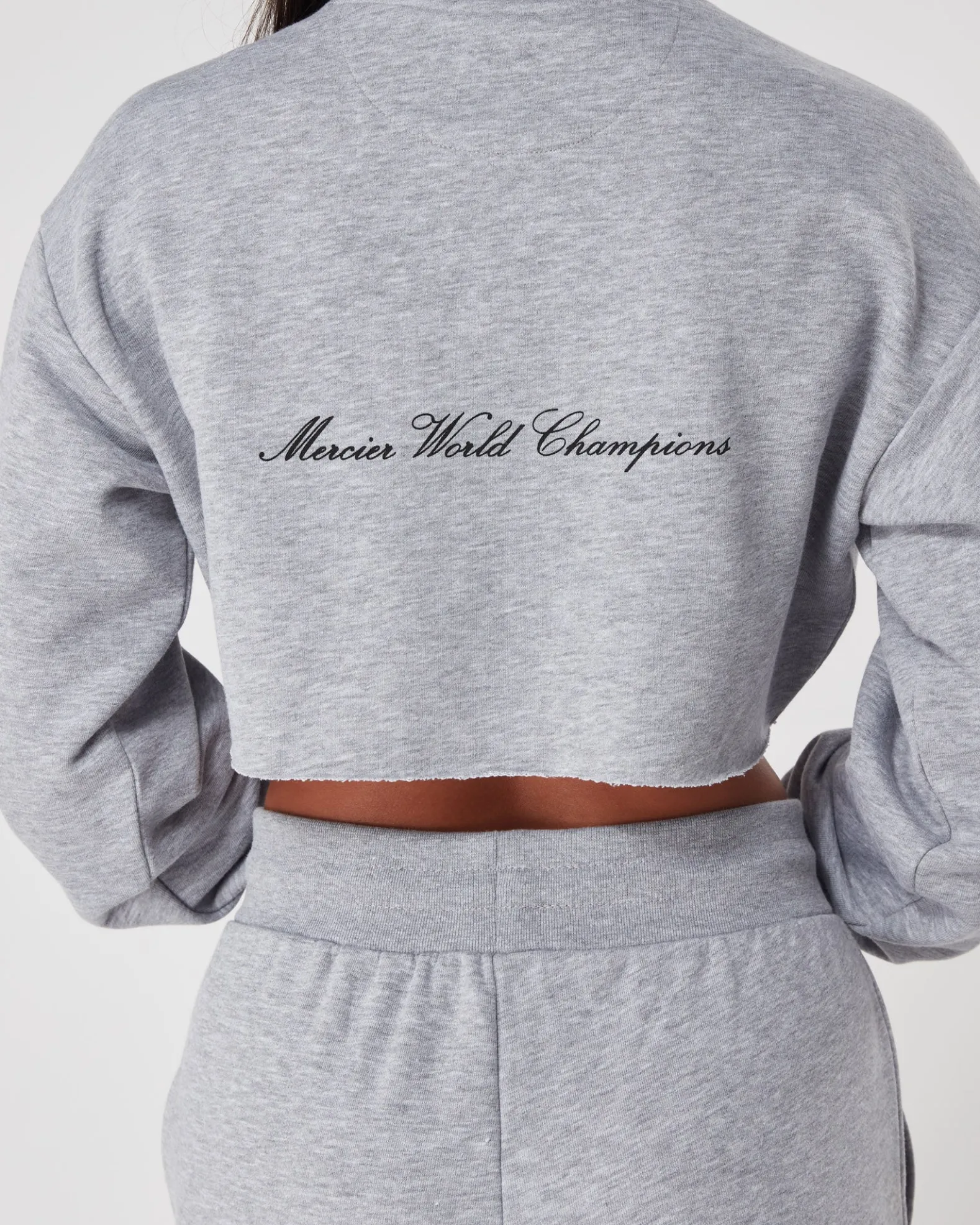 Womens Grey Marl Champions Crop Crewneck