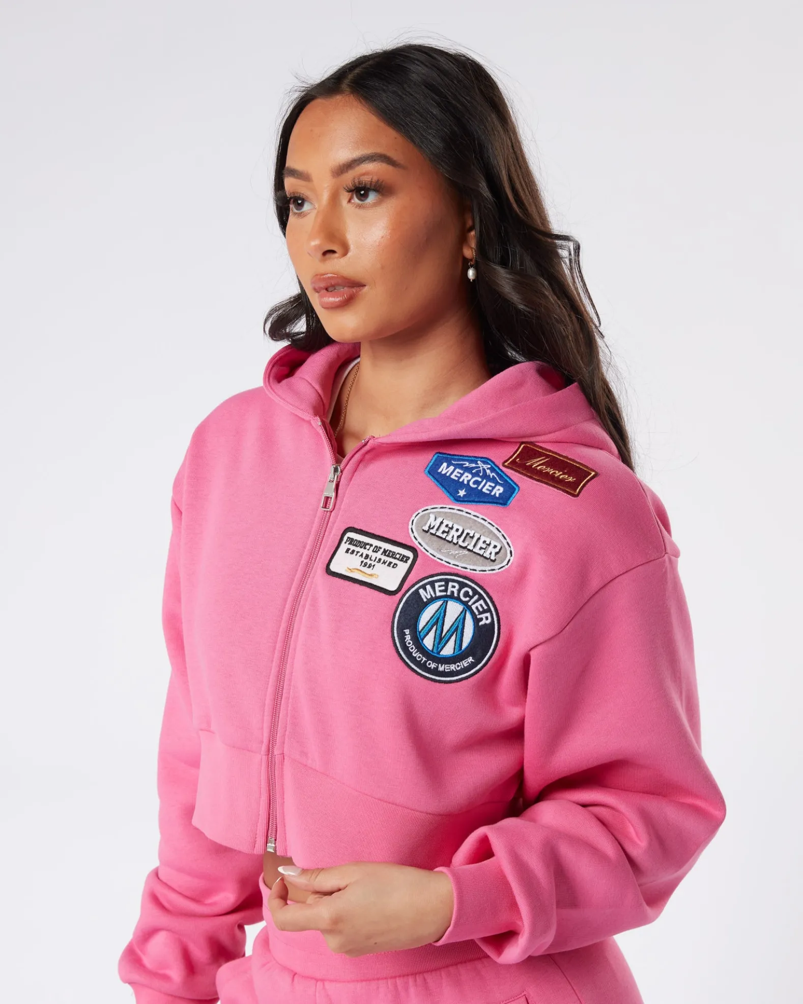 Womens Strawberry Moon OG Badge Cropped Zip Up